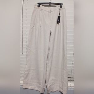 Nwt Express Wide Leg High Rise Pants  8R Cream Wide-Leg Trousers